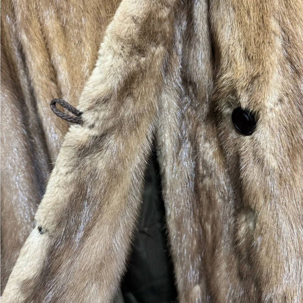 Custom made Mink Fur coat ladies Size 12-14 Jacket with Plush Fur Collar - Picture 7 of 16